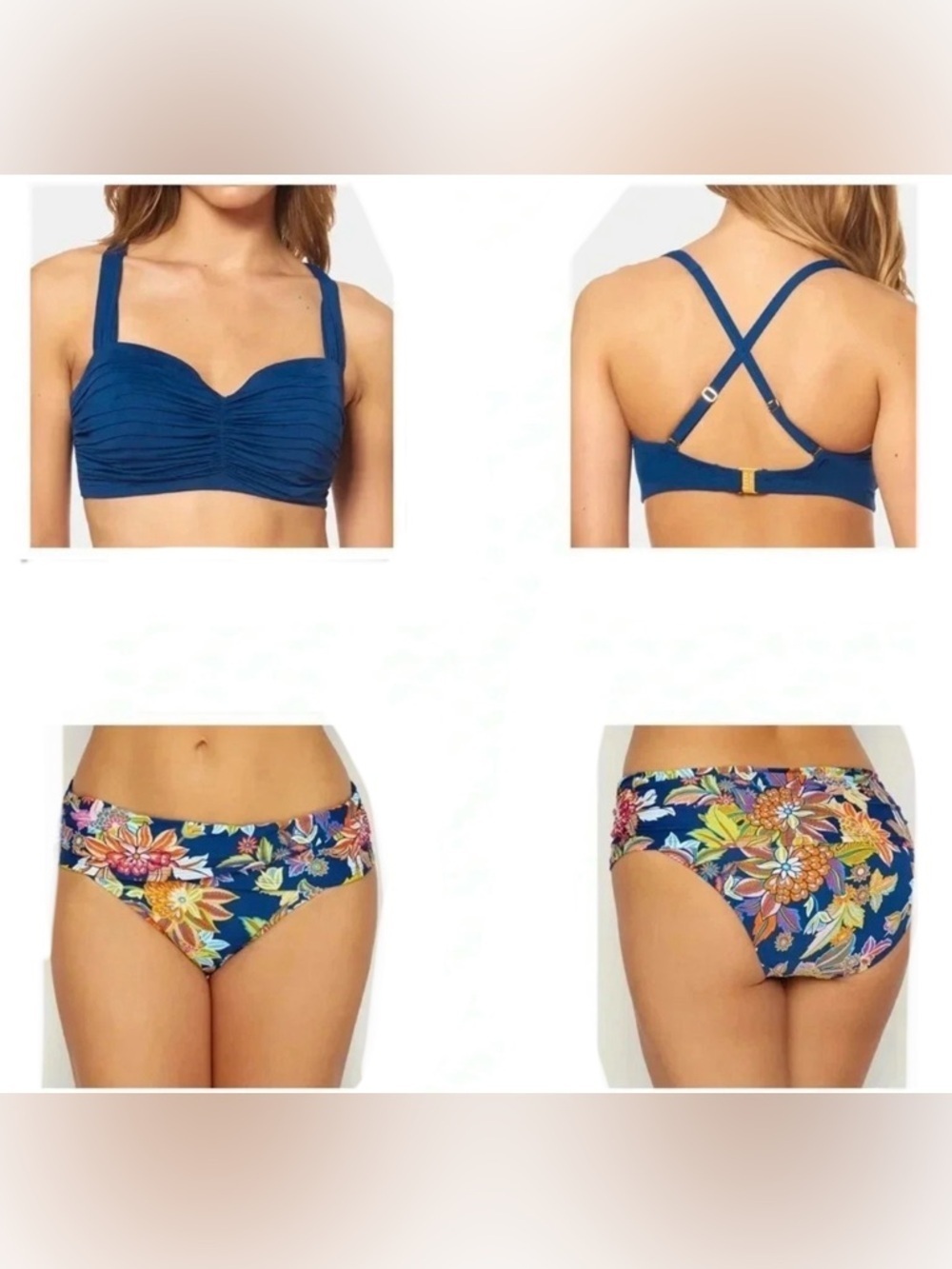 Bleu Rod Beattie Bikini Swimsuit Top Size 34D Bottom Size 6